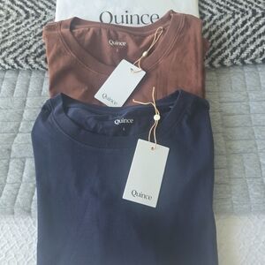 SOLD NWT  (3)  Quince Brown, WHITE and Navy T-Shirts